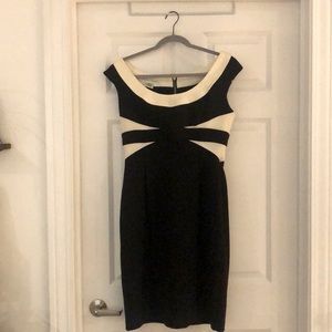 Maggy London Black and White knee length dress